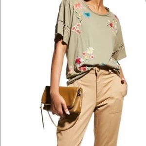 Johnny Was. Adara Raw Edge Tee in green XXL Never worn.